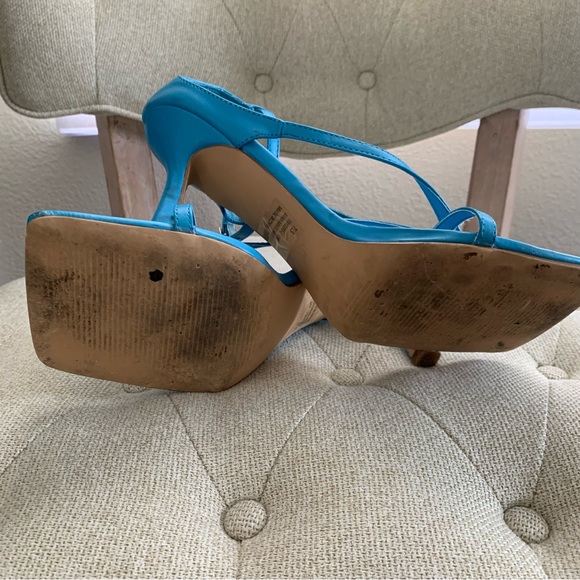 Lulu’s Aqua Square Toe Heels - Picture 3 of 5